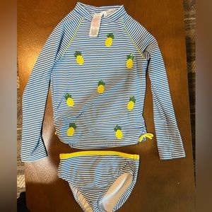 Mini Boden- girls 2 piece swim suit with rash guard